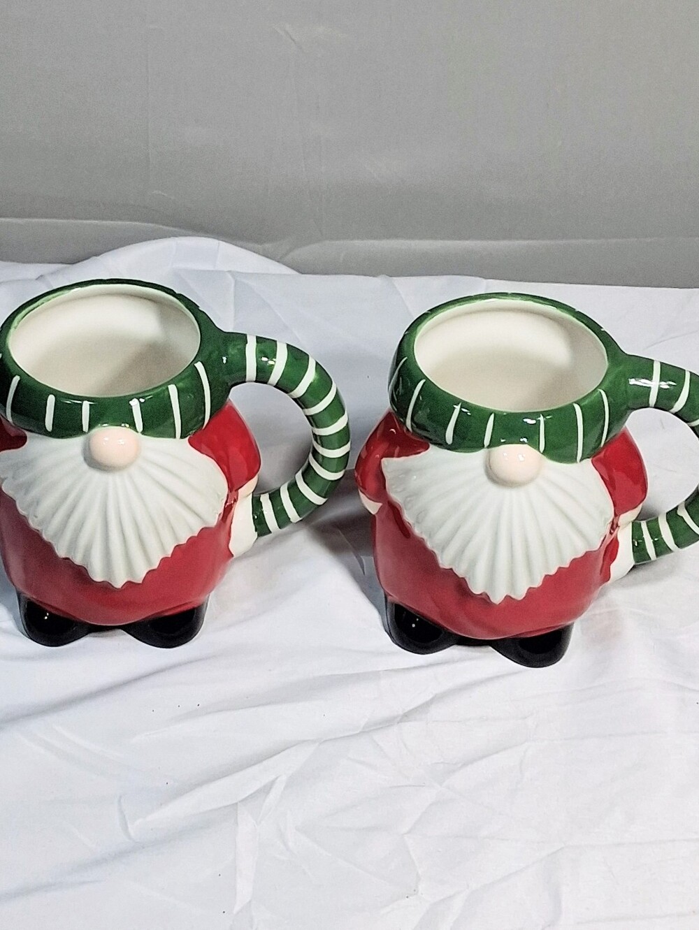 Pair Of Pier 1 Imports 22 oz. Charming Whimsical Decorative Christmas Mugs